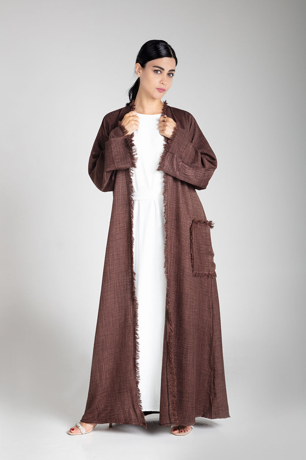 Pastel Brown Linen Kimono