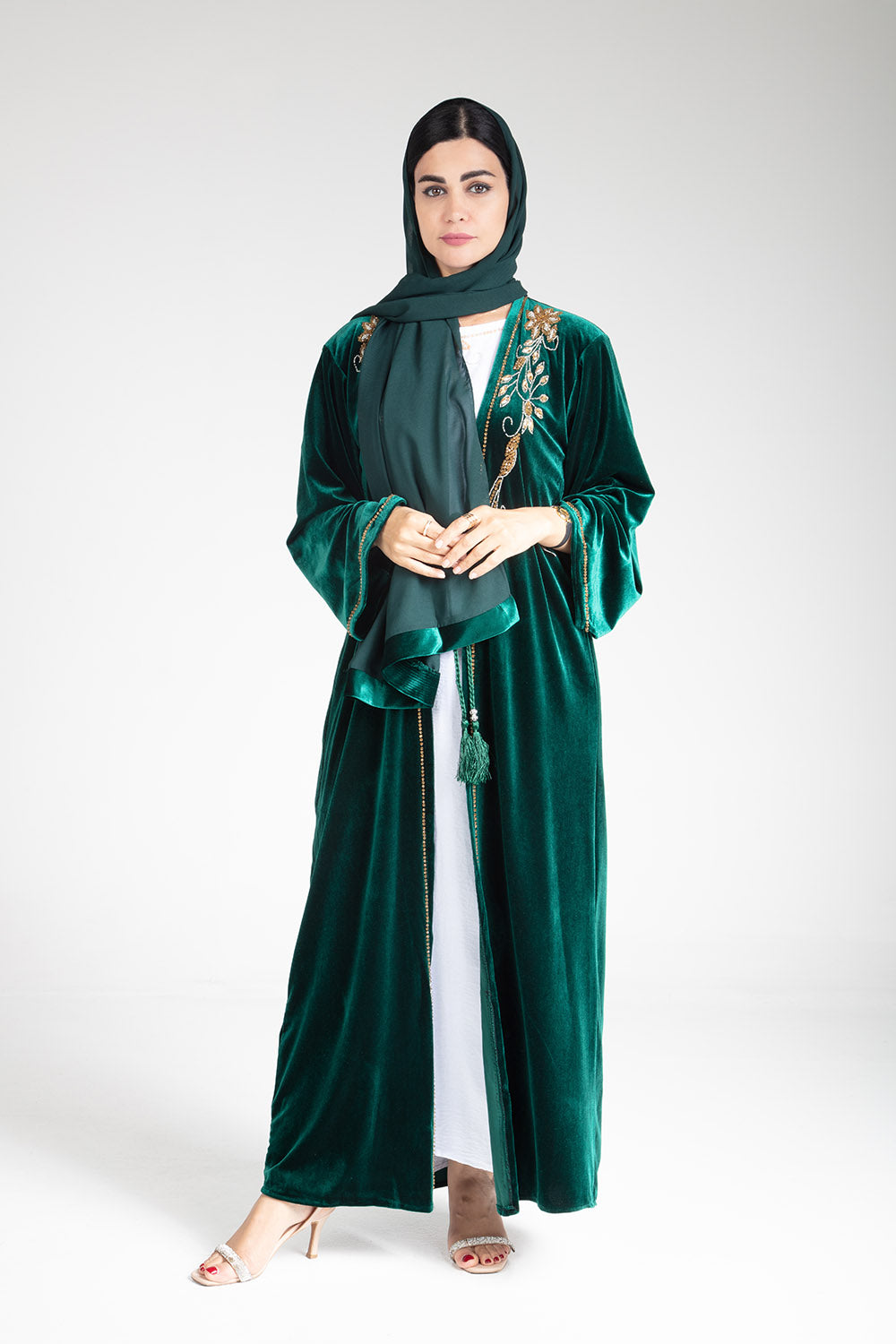 Sherwood Green Velvet Kimono