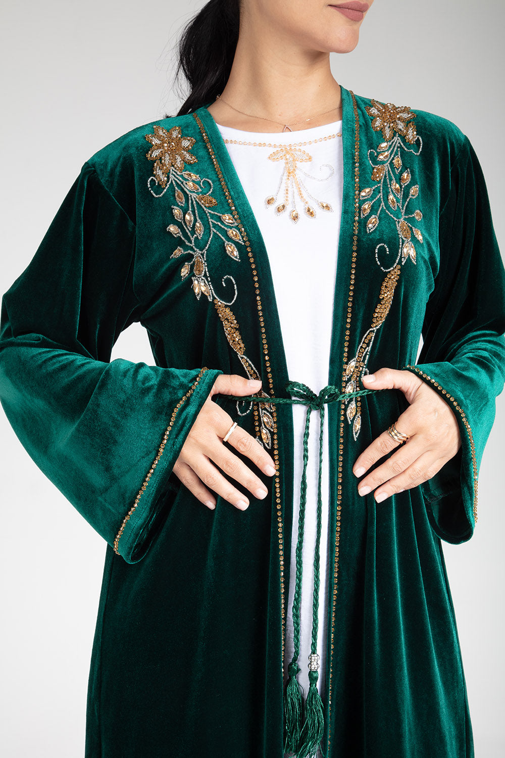 Sherwood Green Velvet Kimono
