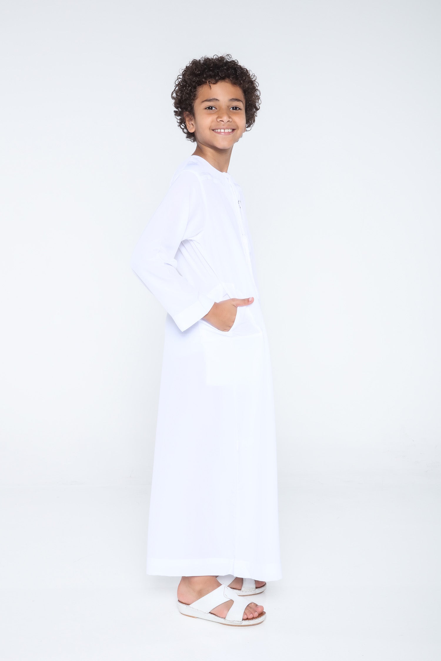 White Arab Omani Kids Jubba - JLifestyle Store