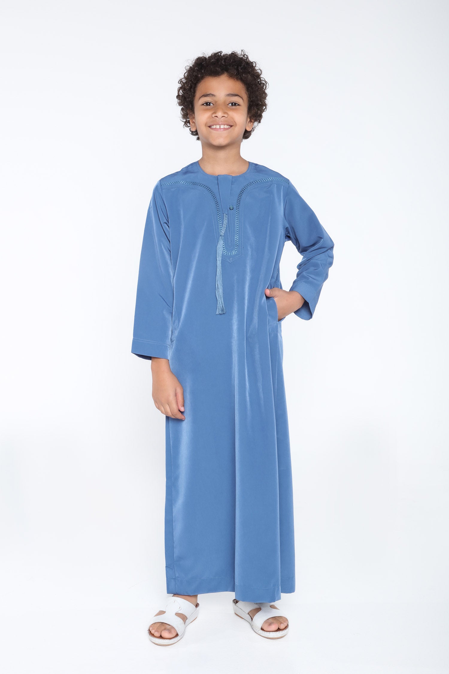 White Arab Omani Kids Jubba - JLifestyle Store