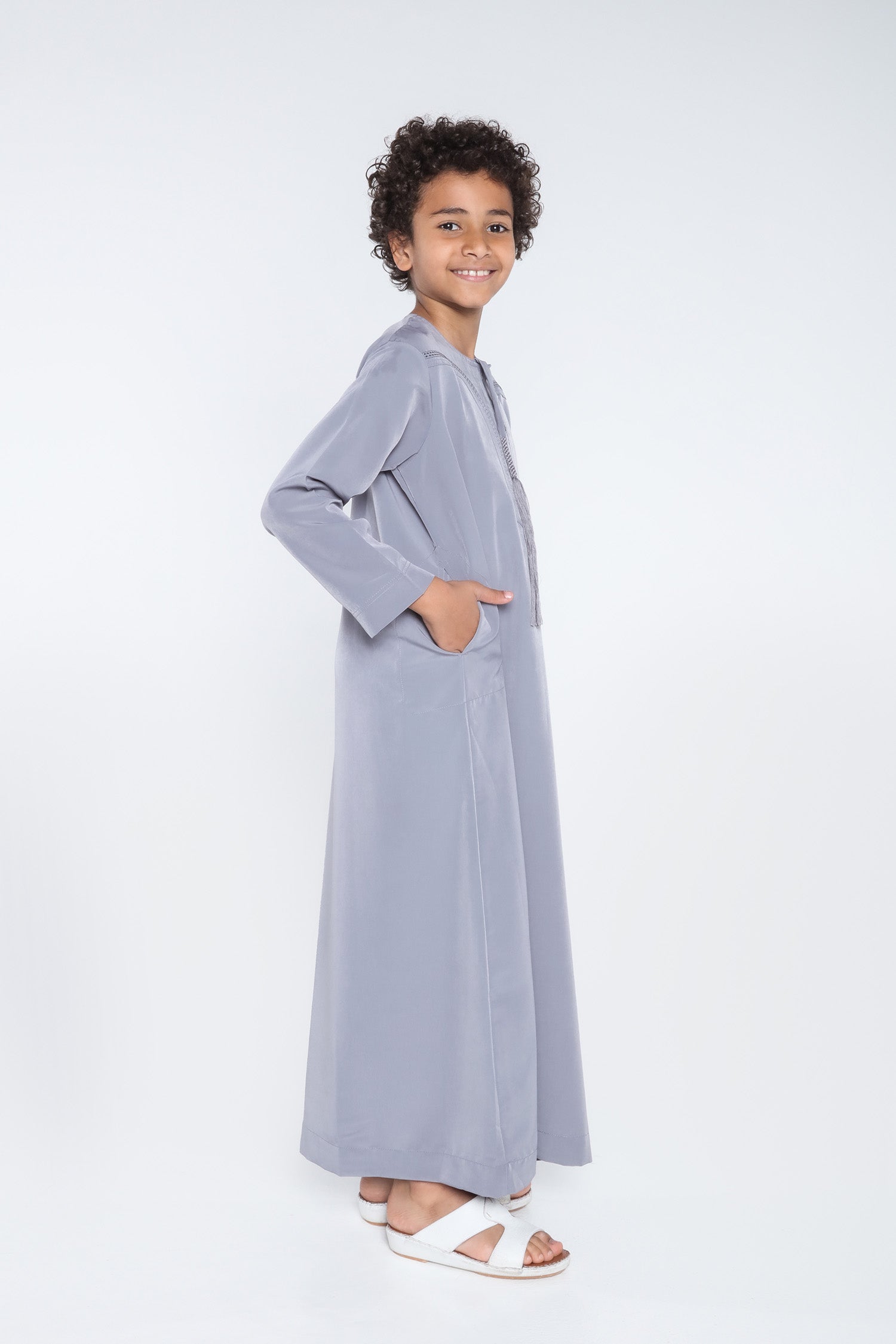 White Arab Omani Kids Jubba - JLifestyle Store