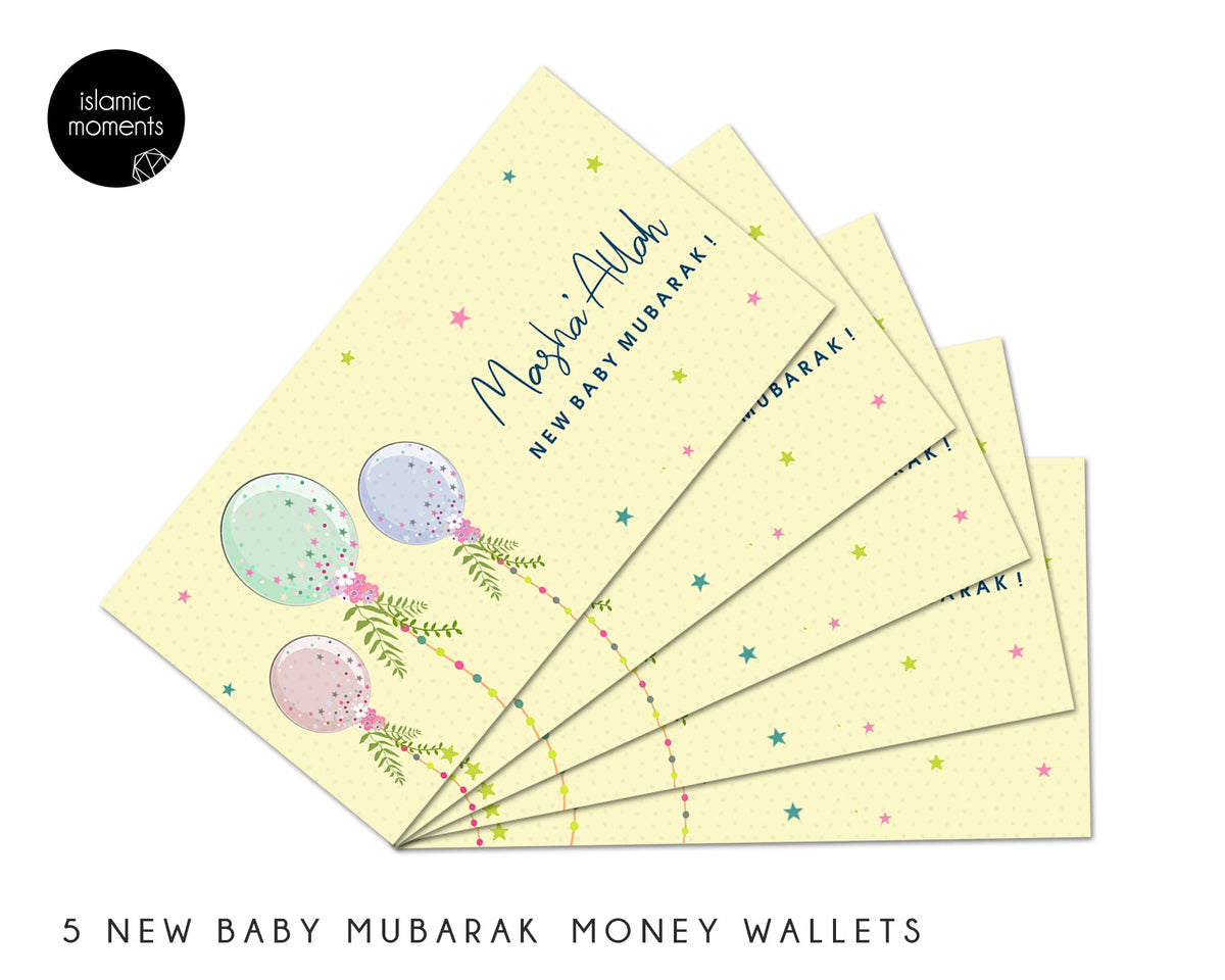 Masha&#39;Allah New Baby Mubarak Money Wallets