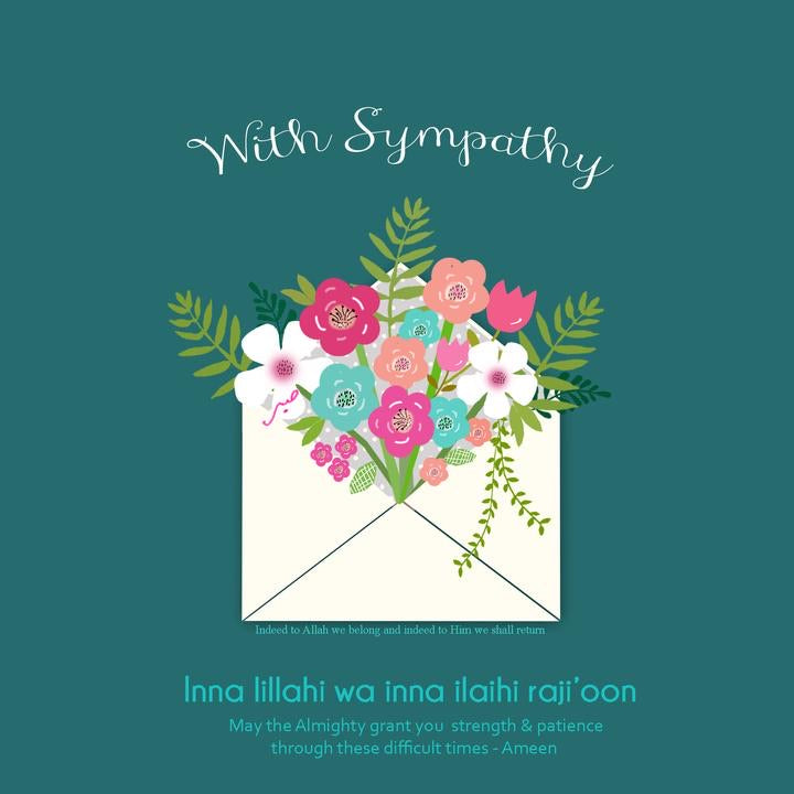With Sympathy, Inna lillahi wa inna ilaihi raji&#39;oon Card - jubbas.com