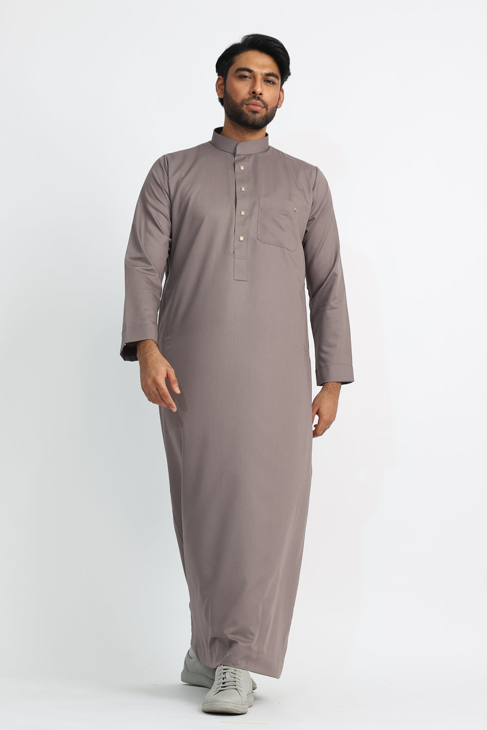 J1519 Saudi Collar Mink Dust Thobe