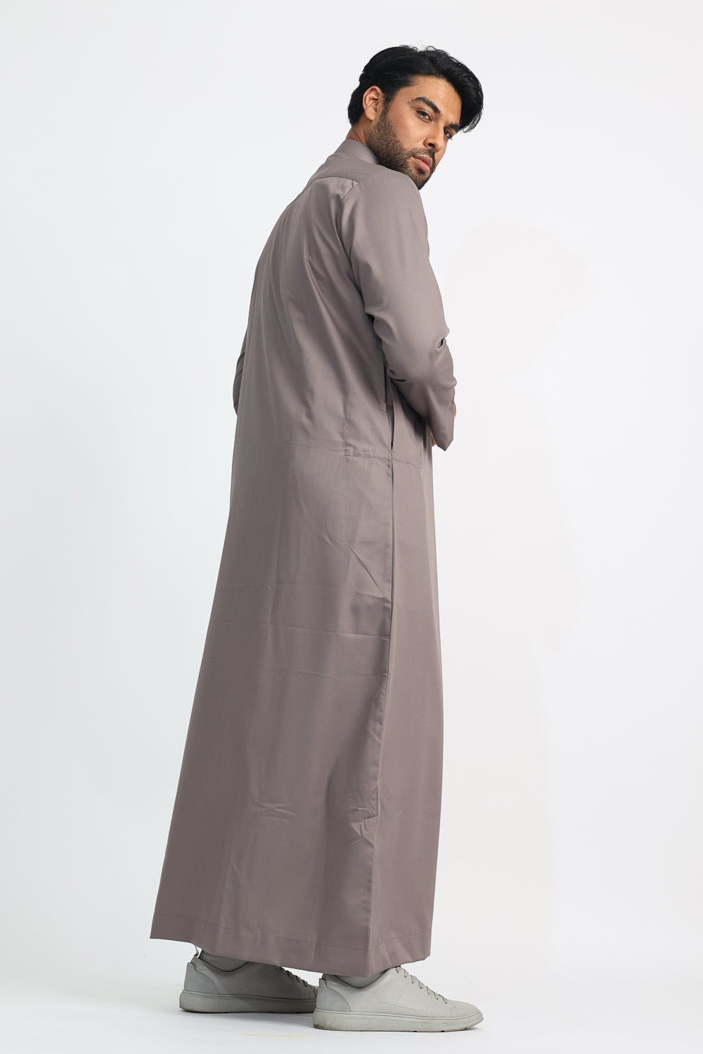 J1519 Saudi Collar Mink Dust Thobe