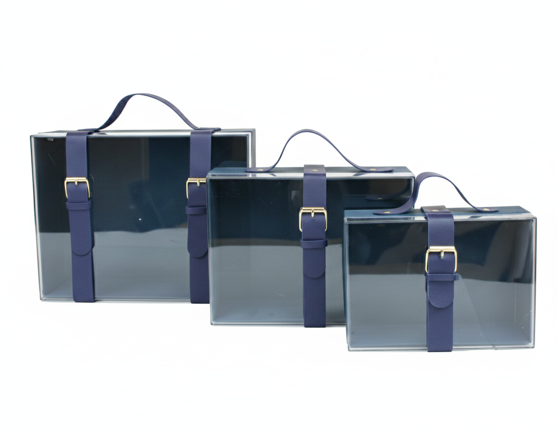 Acrylic Gift Boxes With Buckle Design - Set of 3 (Sizes Available)