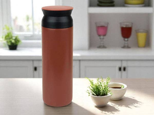 Premium Stainless Steel Travel Mug Flask - Matt Orange - 500 ml