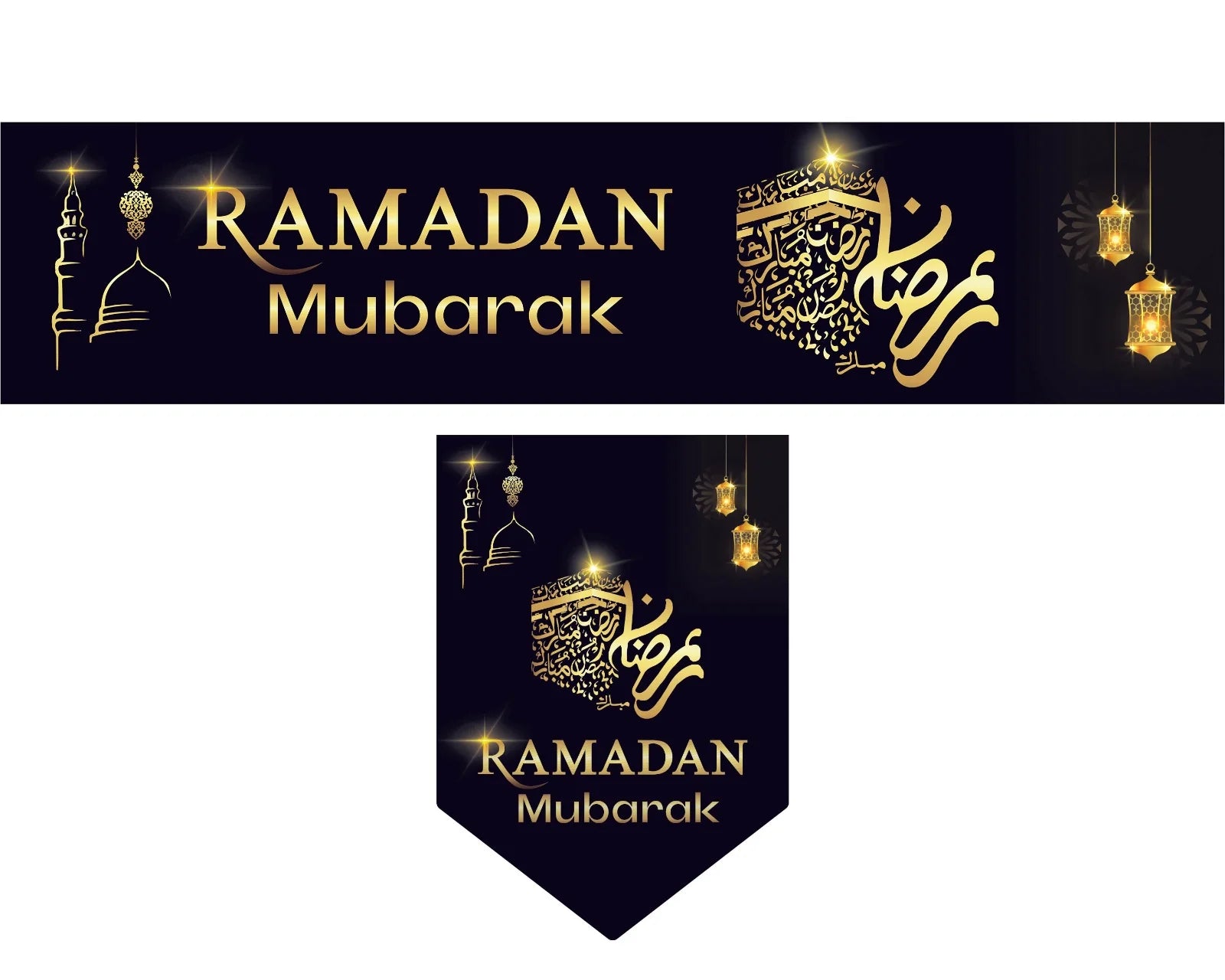 Black And Gold Ramadan Mubarak Banner