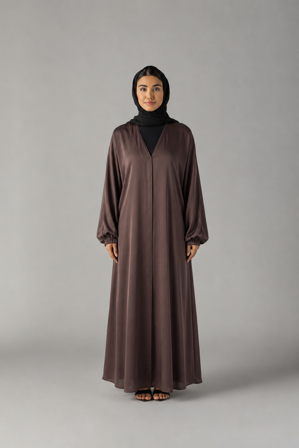 Brown Piping Abaya