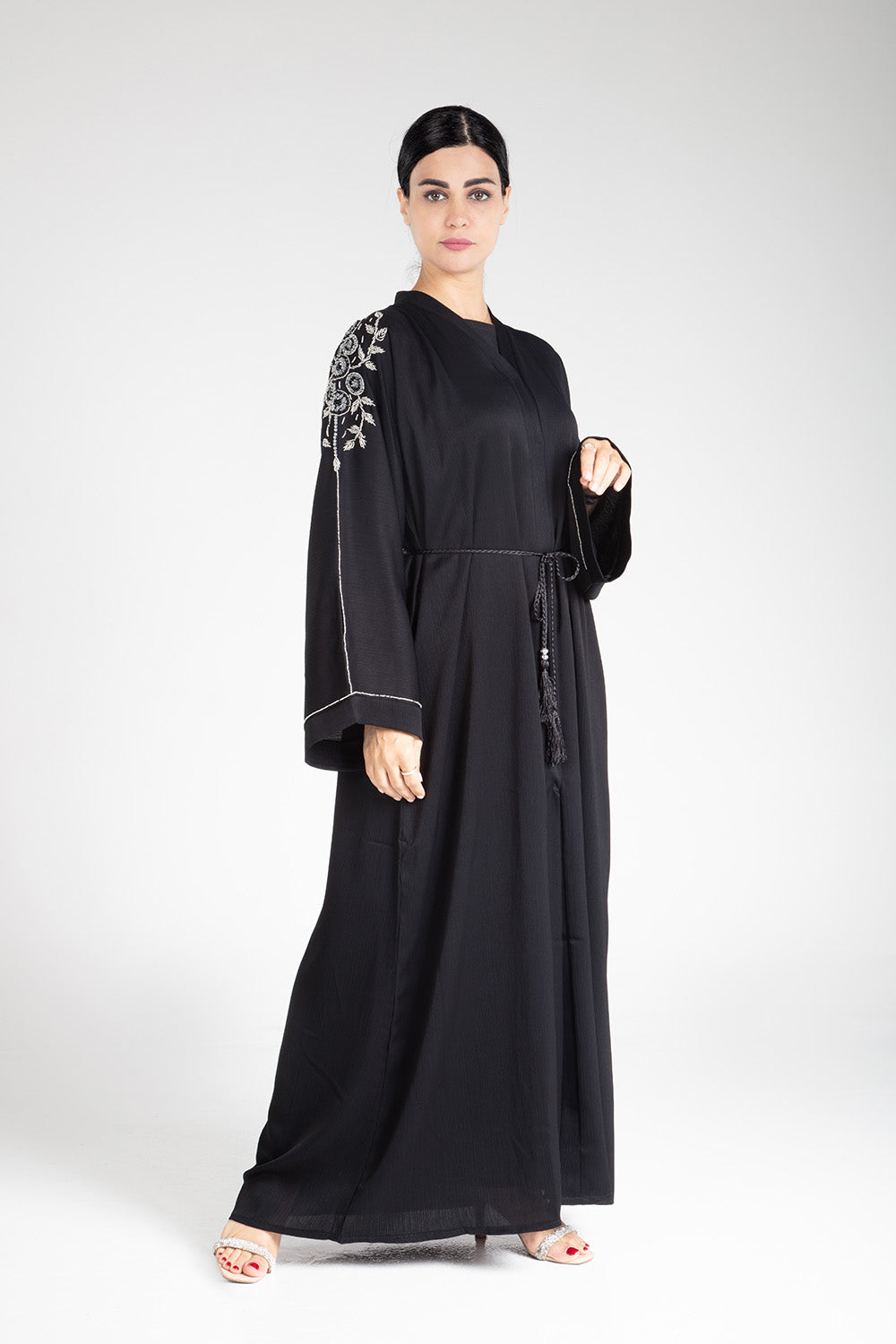 Floral open abaya store