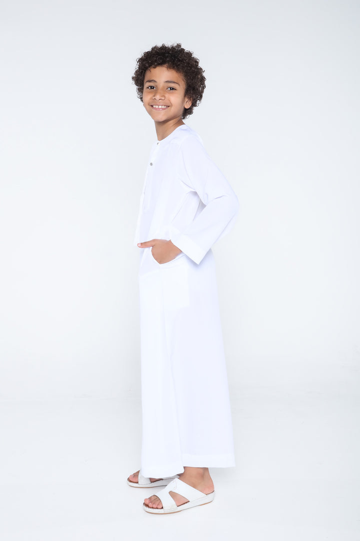 White Arab Omani Kids Jubba - JLifestyle Store