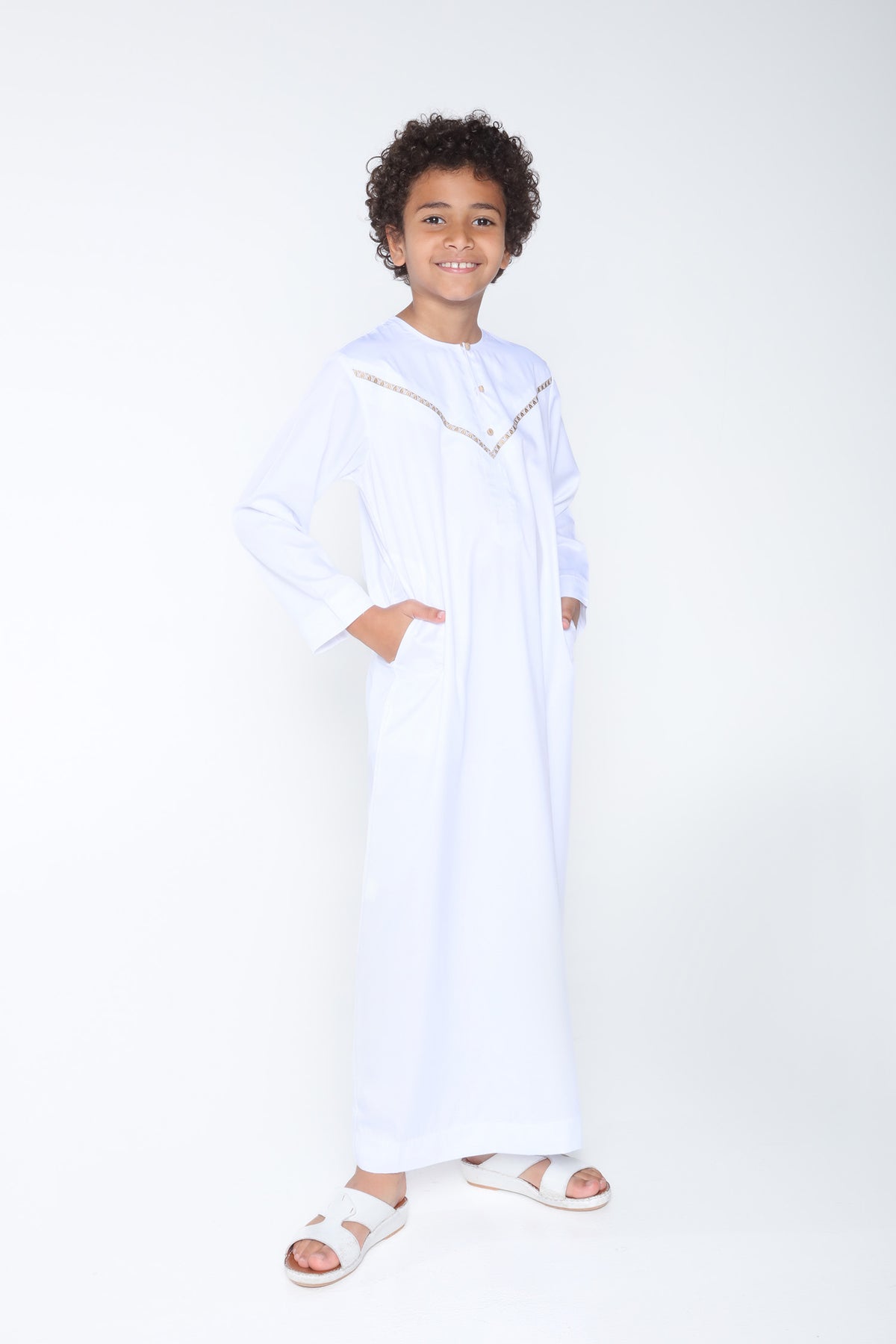White|Gold Kids Omani