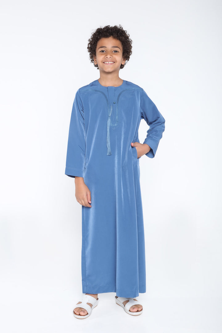 White Arab Omani Kids Jubba - JLifestyle Store