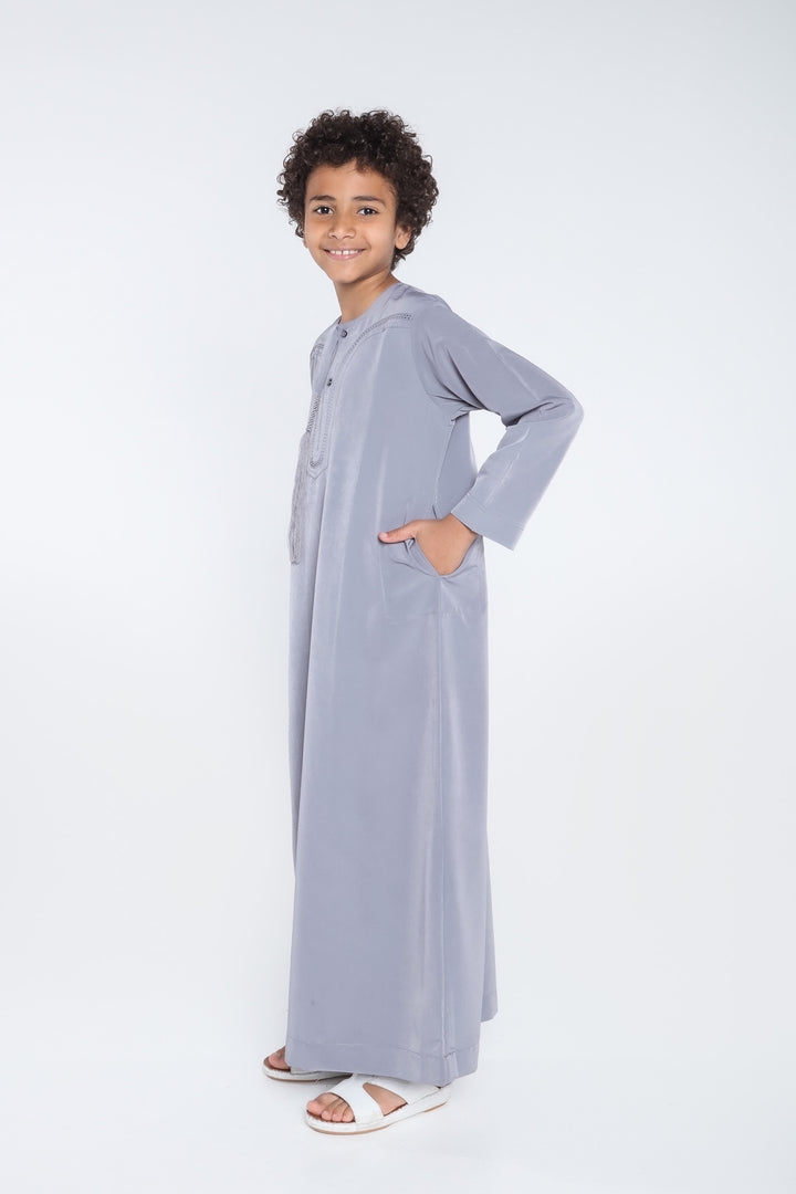 White Arab Omani Kids Jubba - JLifestyle Store