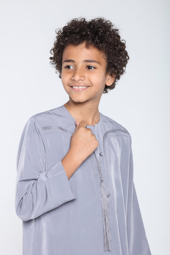 White Arab Omani Kids Jubba - JLifestyle Store
