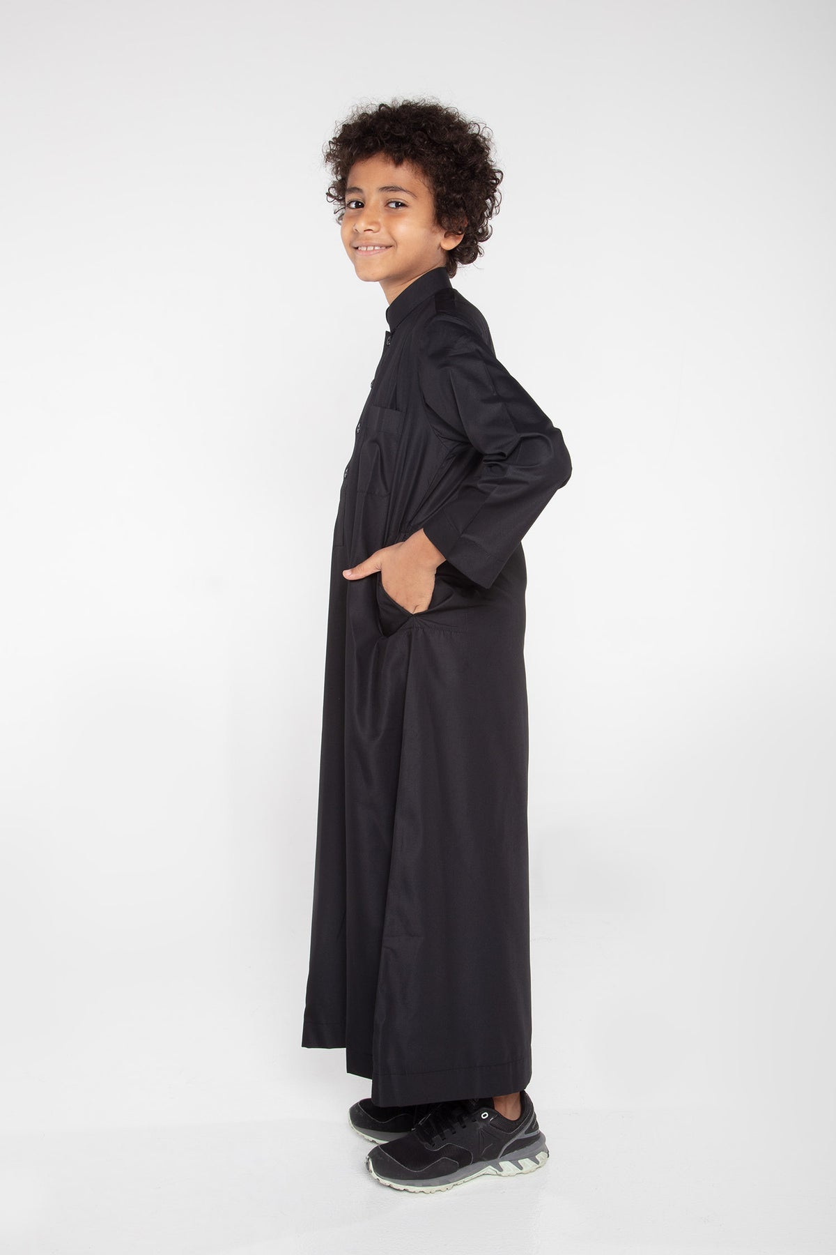 Haramain Style Black Collar Jubbah