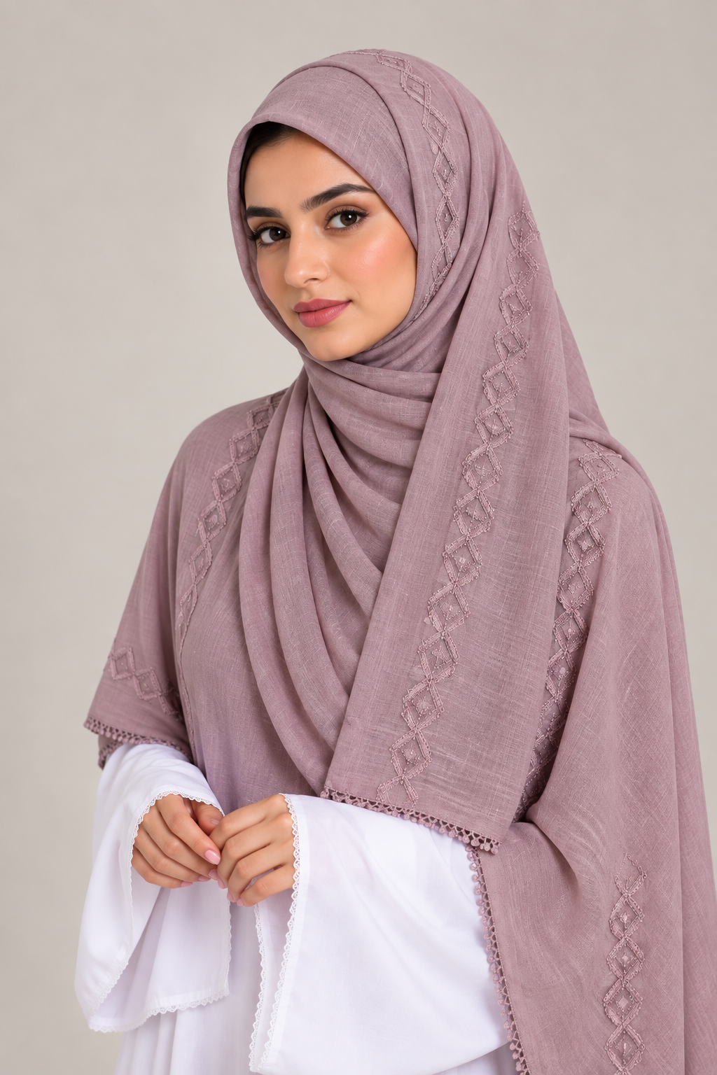 Embroidery Scarf | Pink