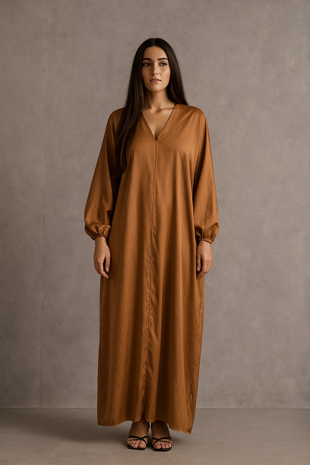 Bronze Piping Abaya
