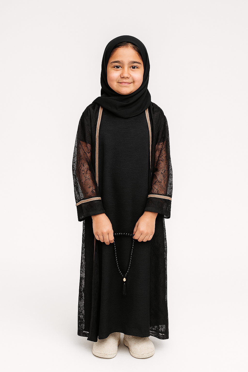 Black Open Girls Abaya
