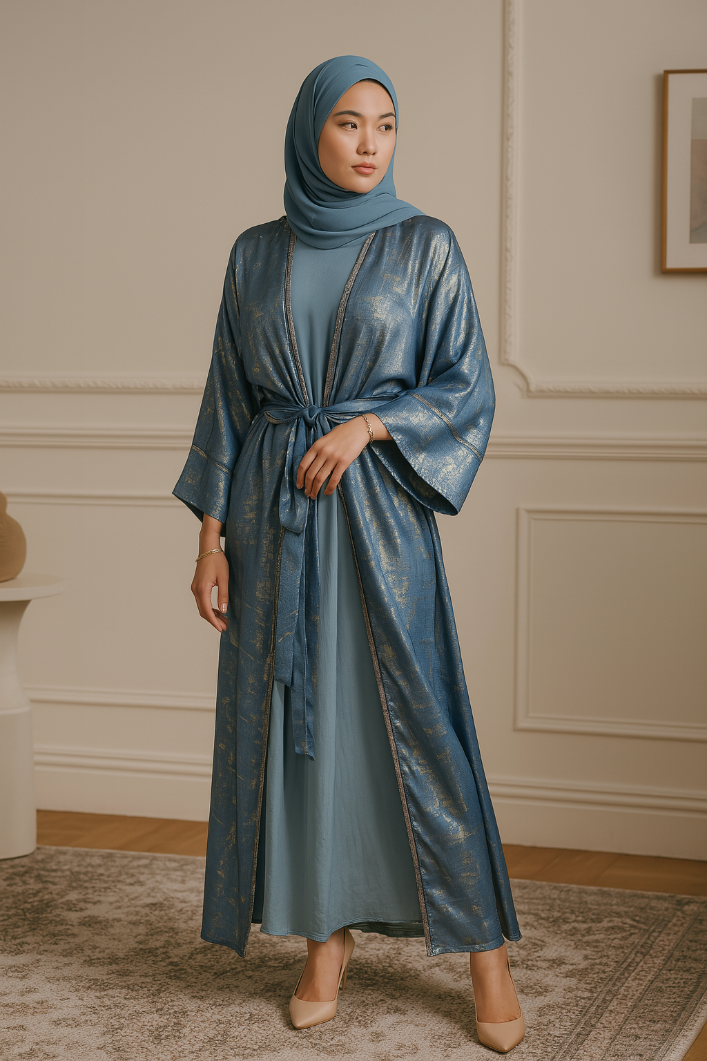 Azure Radiance Abaya