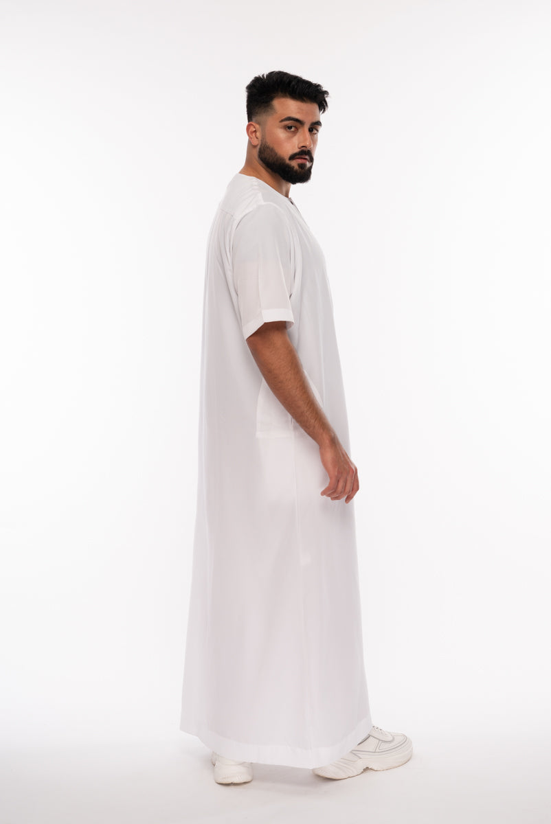 White Button Half Sleeve