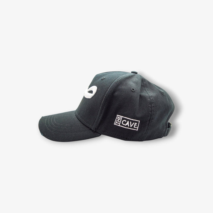 White on Black Sabr [Patience] Distressed Arabic Cap - jubbas.com