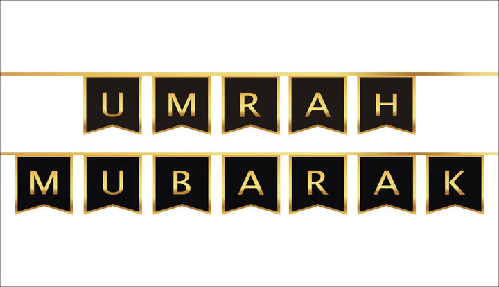 Gold Foil Umrah Mubarak Letter Bunting