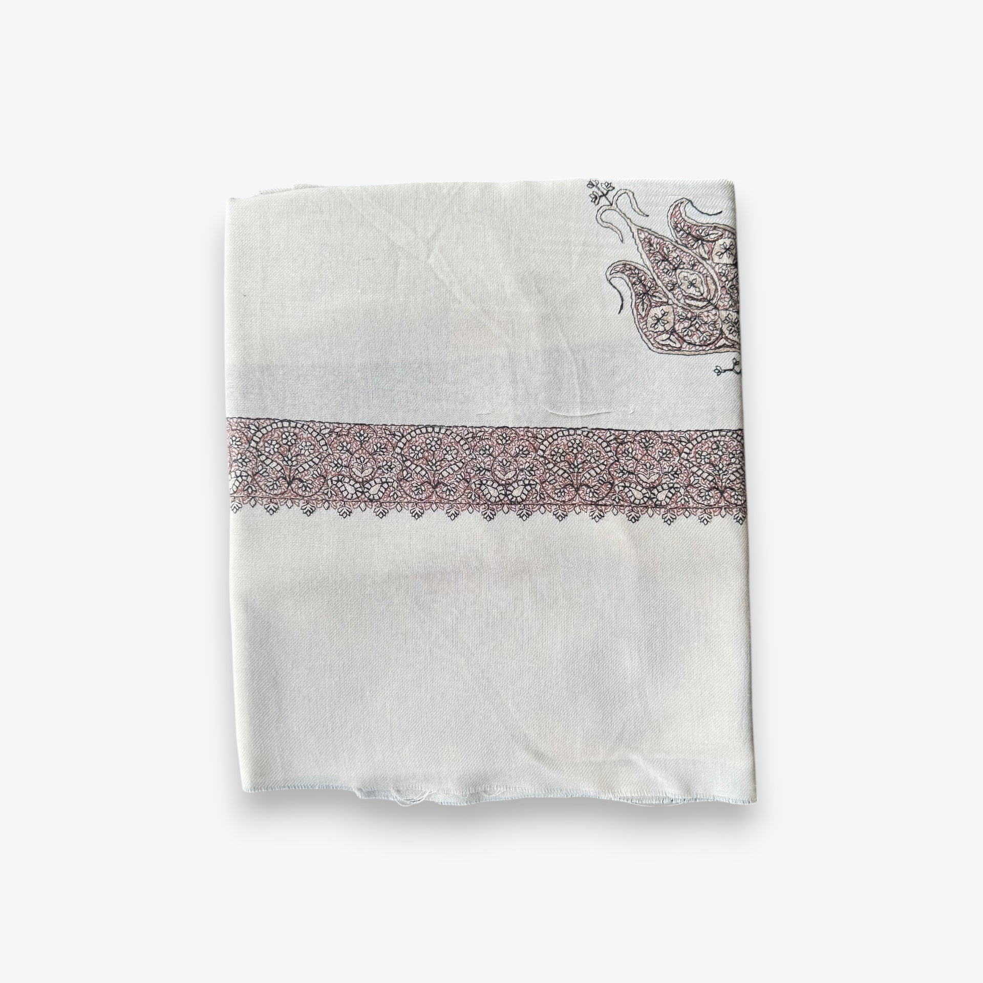 Pale Beige & Teal Yemeni Shemagh