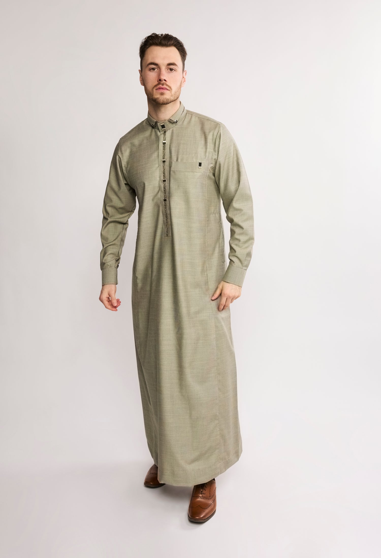 J133 Heathered Grey Premium Thobe