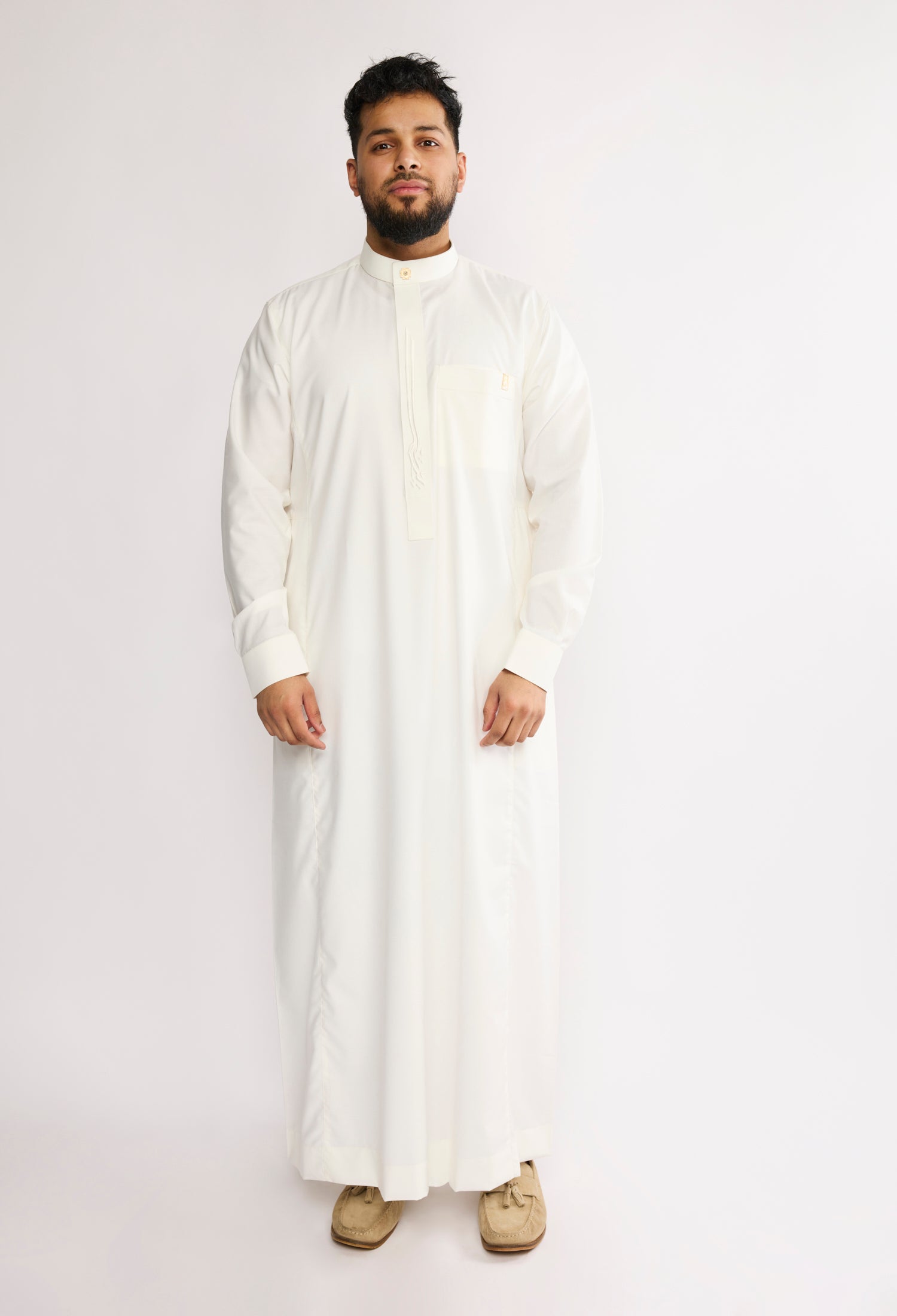 J2512 Off White Collar Thobe