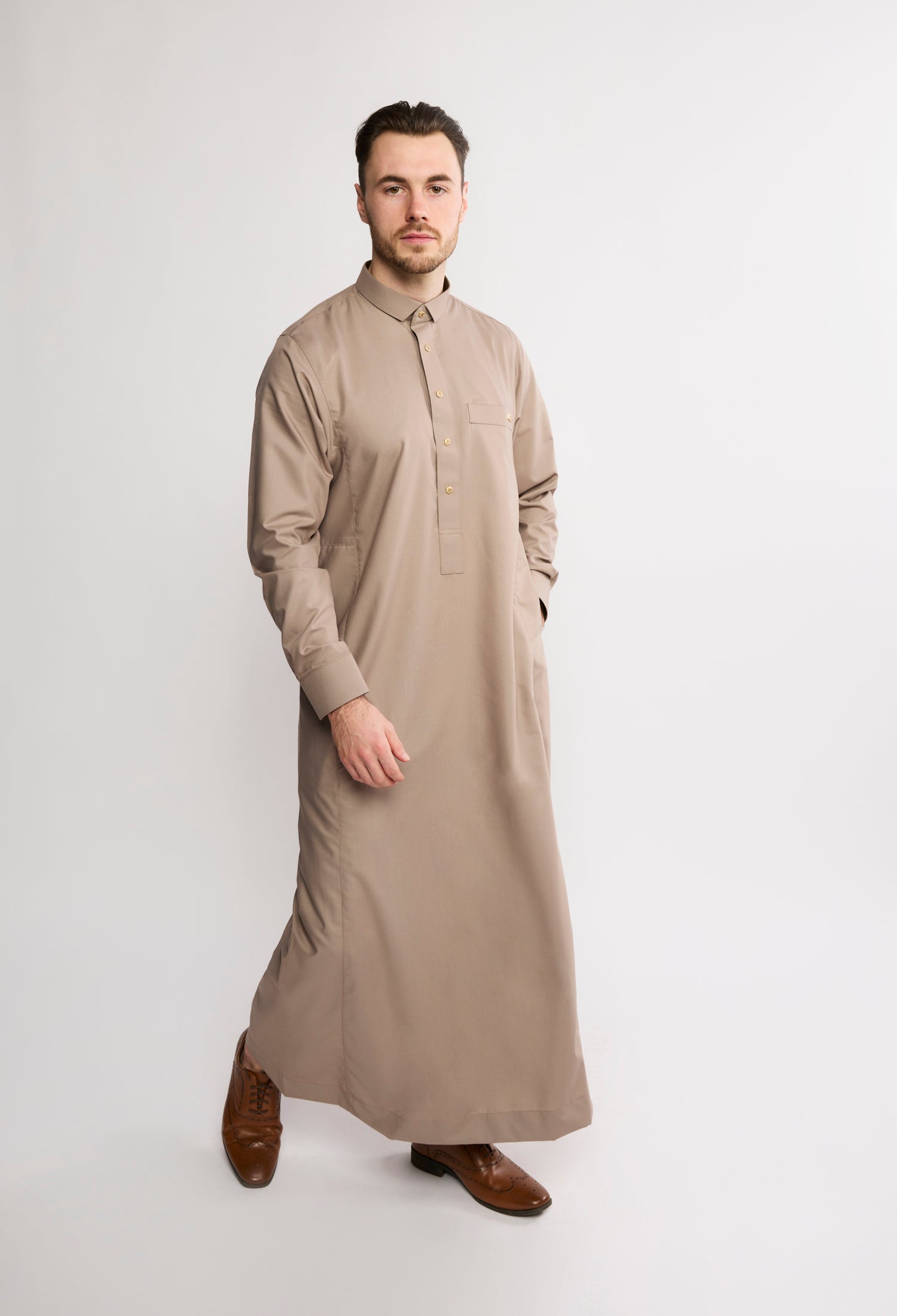 J2504 Al Noor Adult Thobe – Indian Khaki