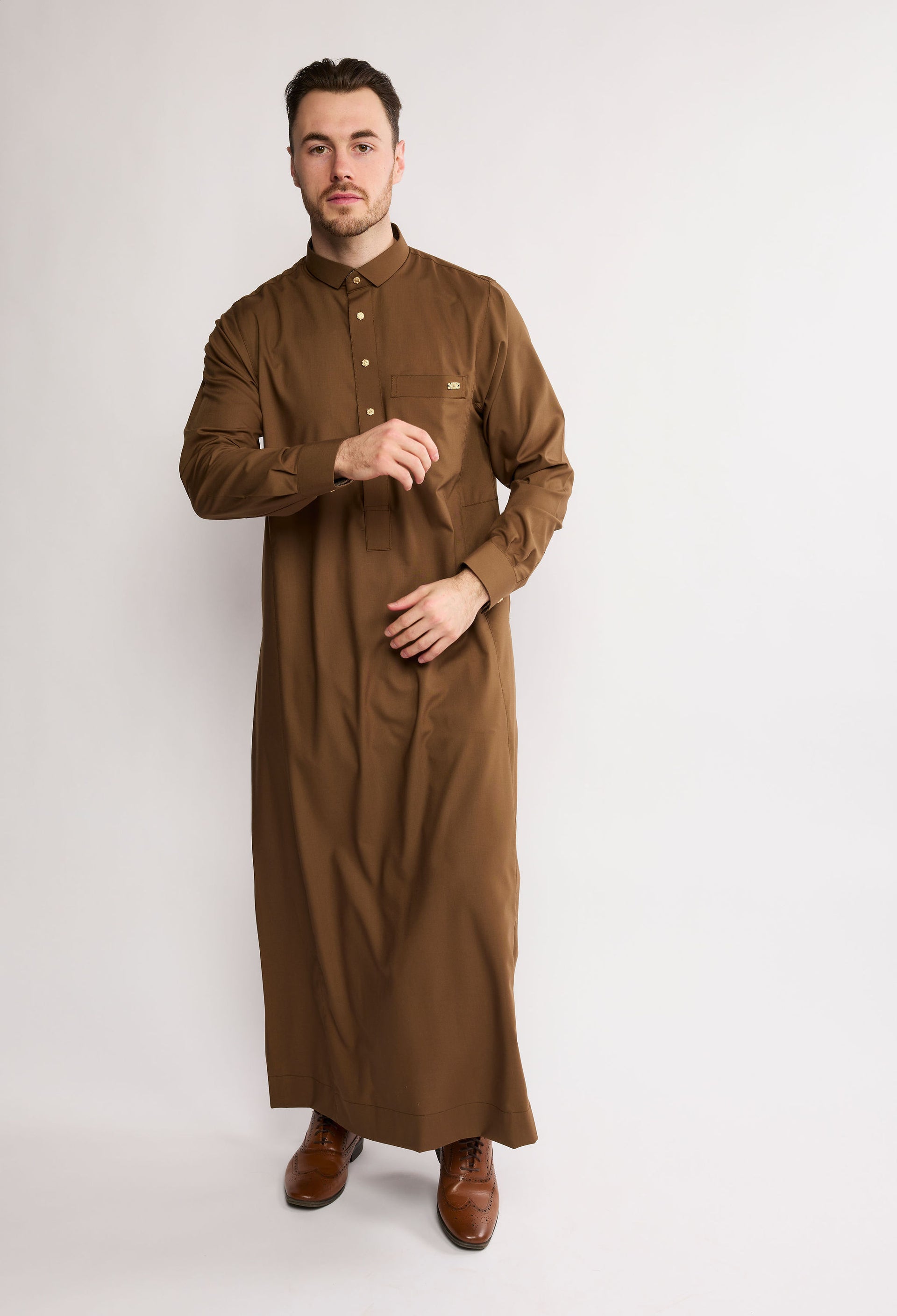 J2504 Al Noor Adult Thobe – Potters Clay Brown