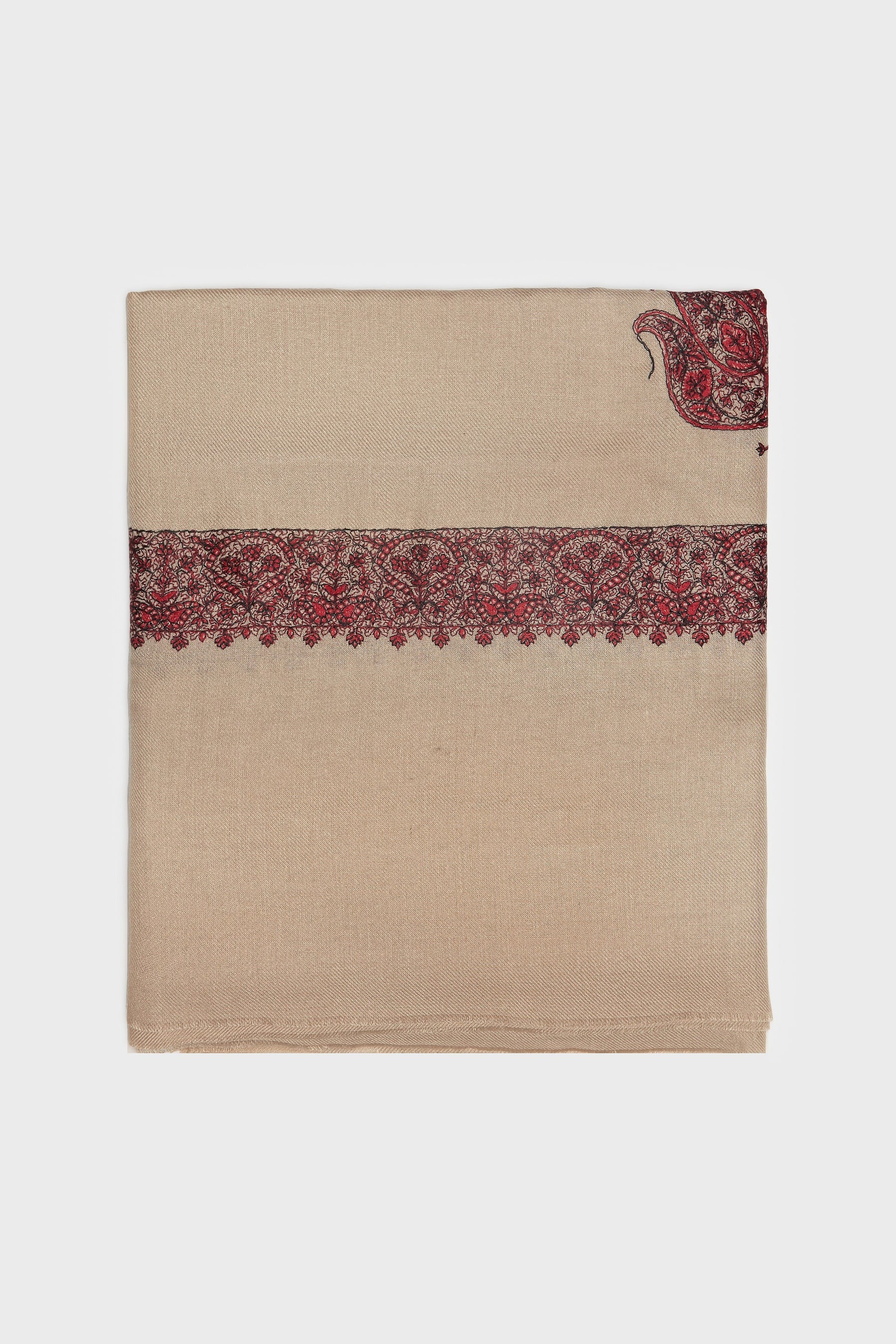 Latte Gold & Burgundy Yemeni Shemagh