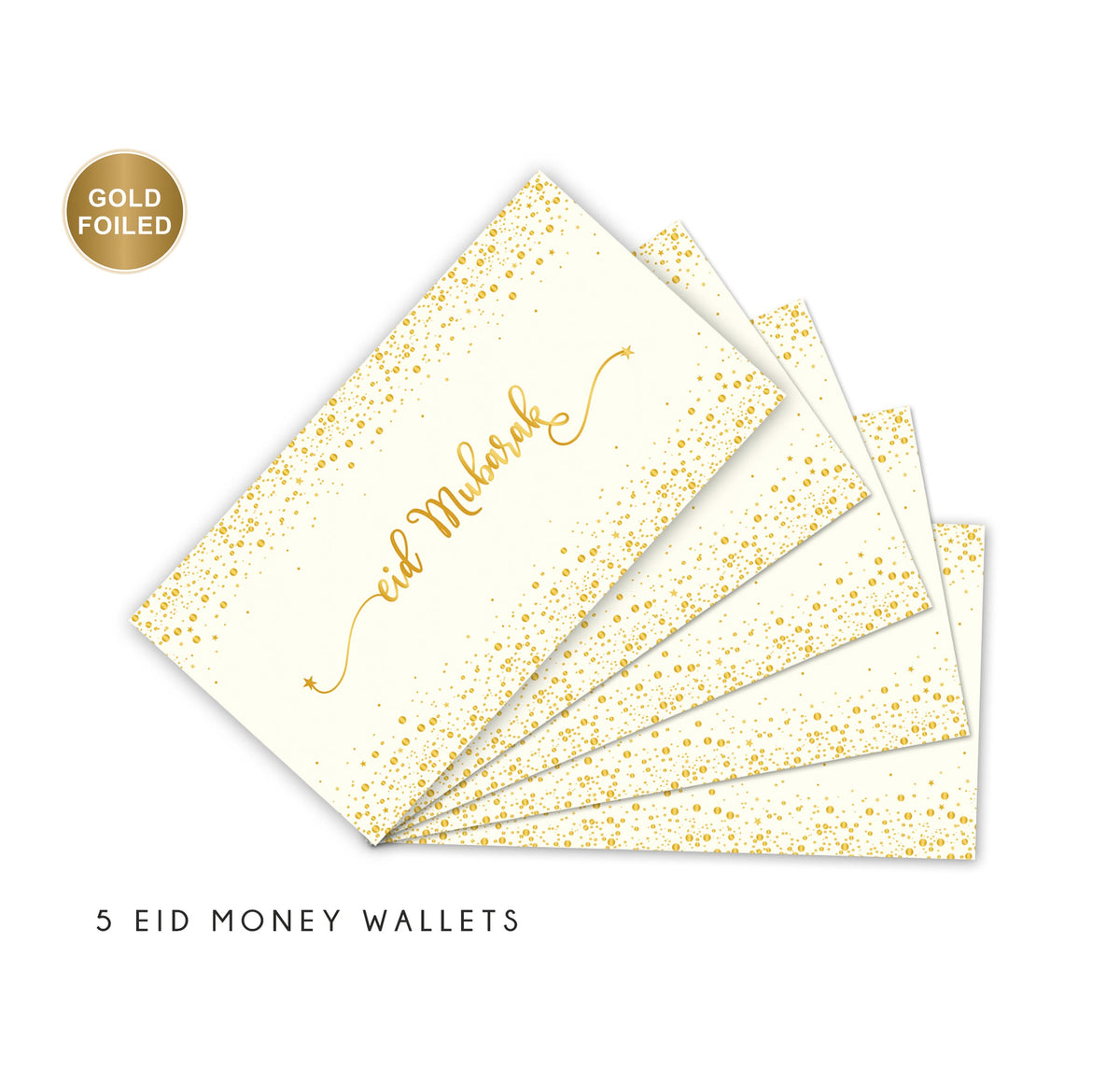 Money Wallets | Eid Mubarak Cream with Gold foiling