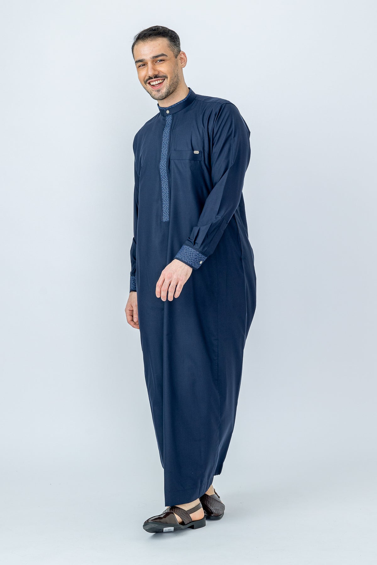 Aztec Denim Blue Thobe