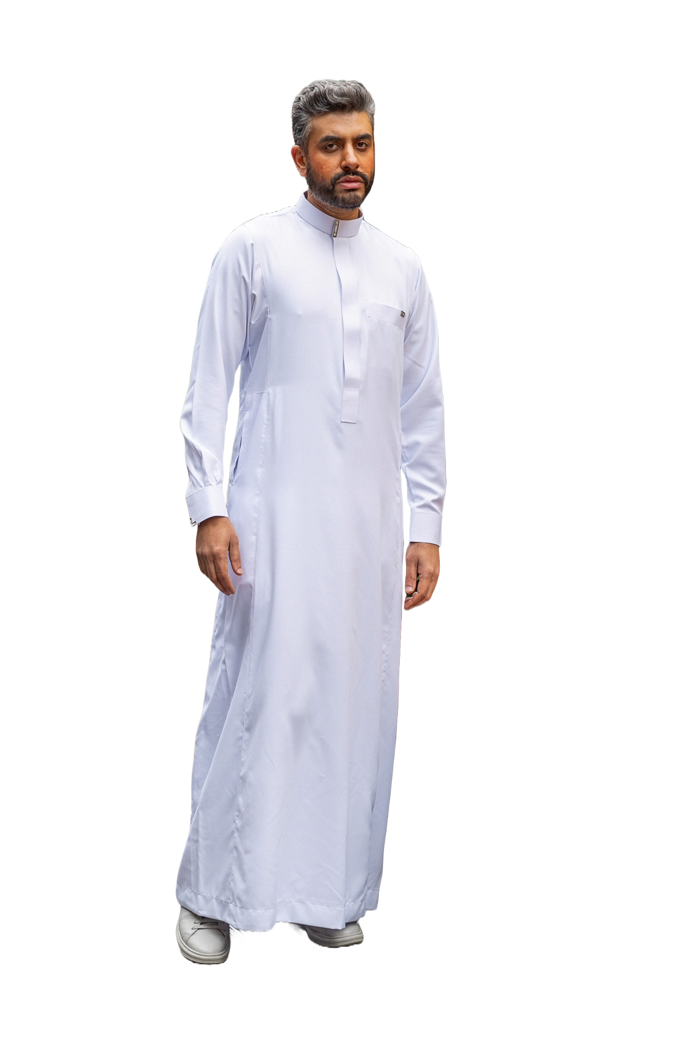 J122 White Buckle Cuff Thobe