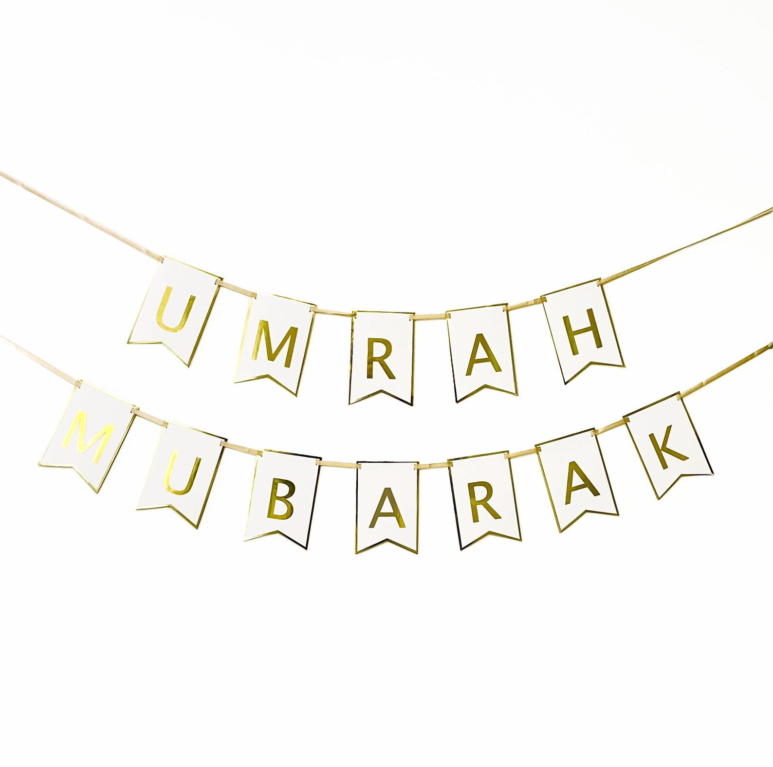 Gold Foil Umrah Mubarak Letter Bunting