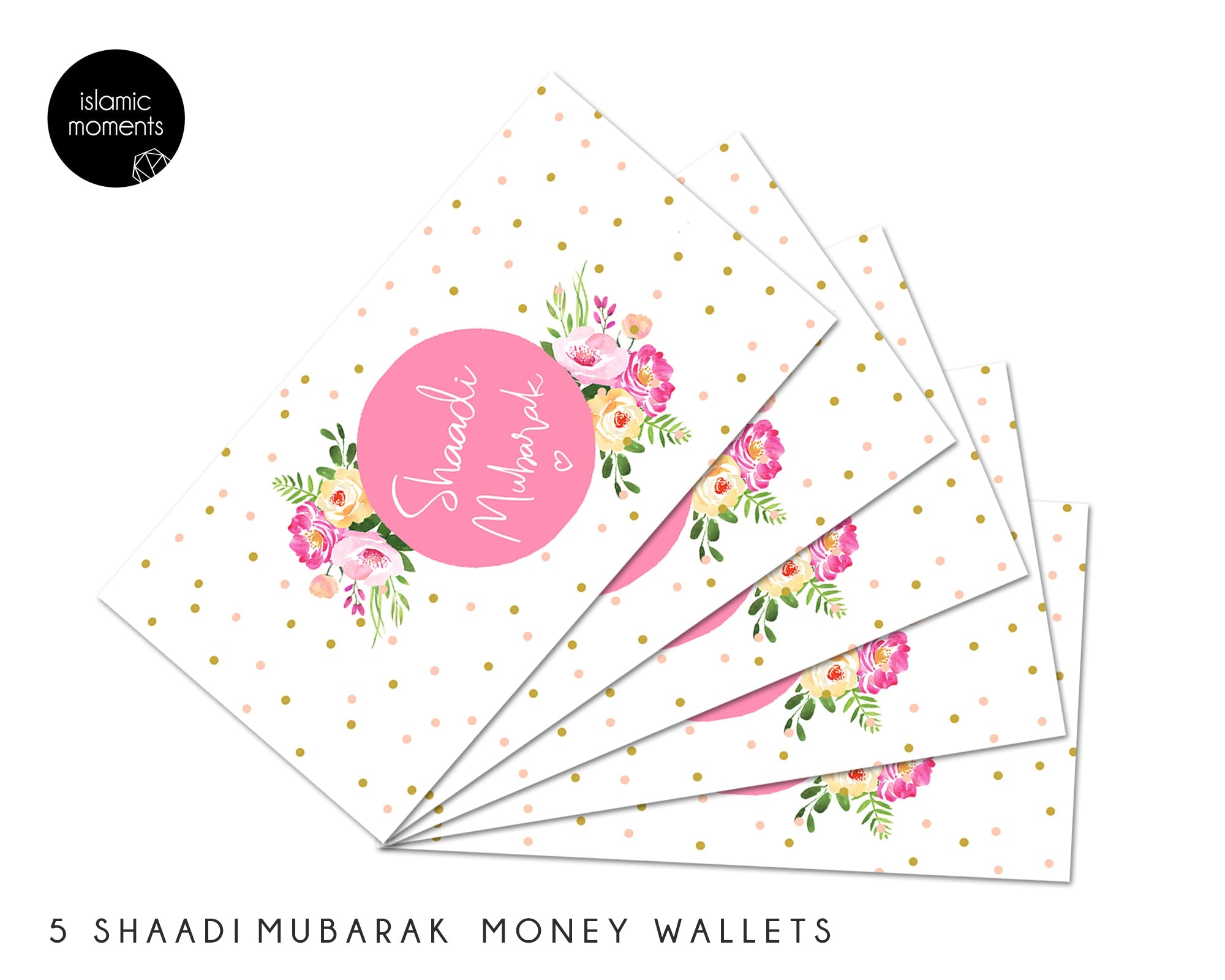 Money Wallets/Envelopes Pack of 5 - Eid Mubarak