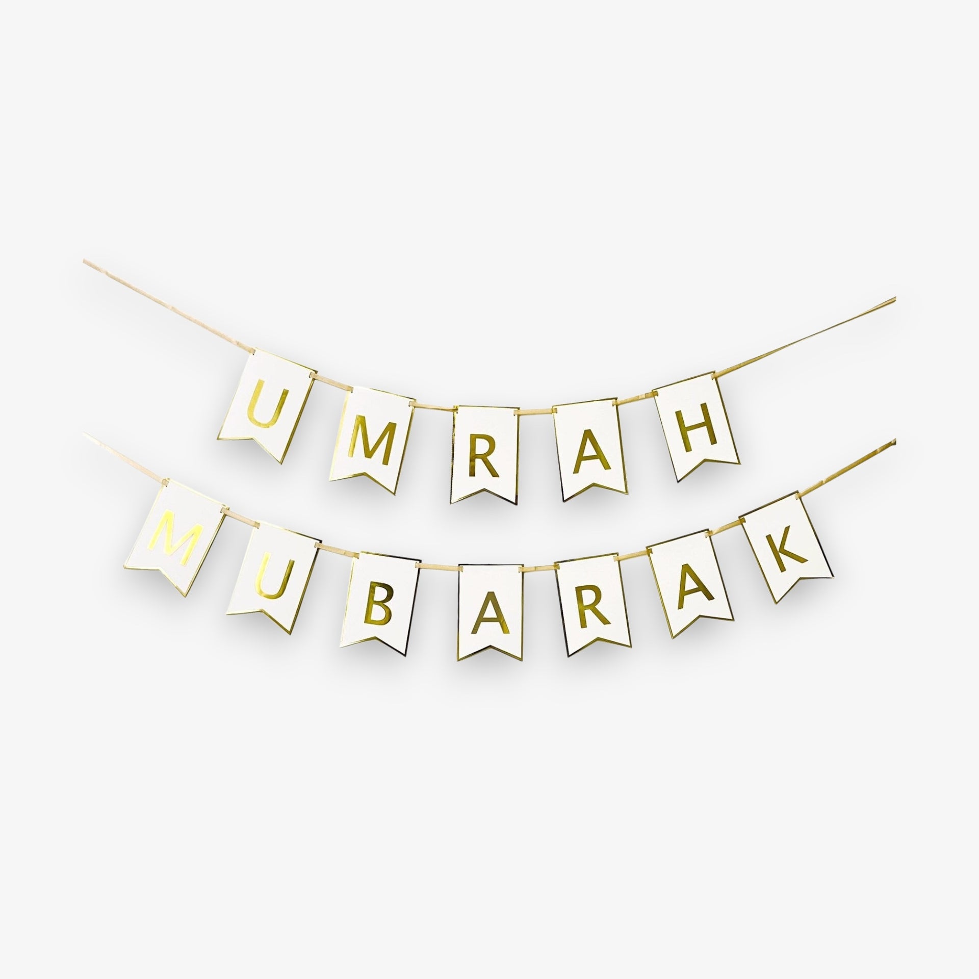 Gold Foil Umrah Mubarak Letter Bunting