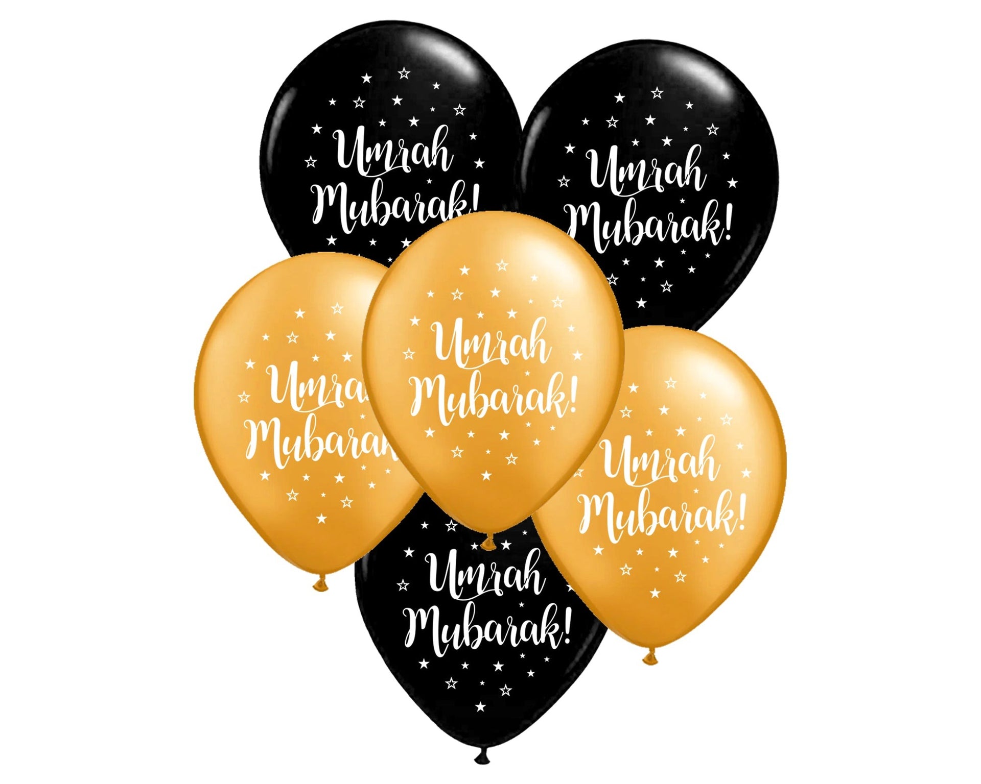 Umrah Mubarak Black and Gold Balloon