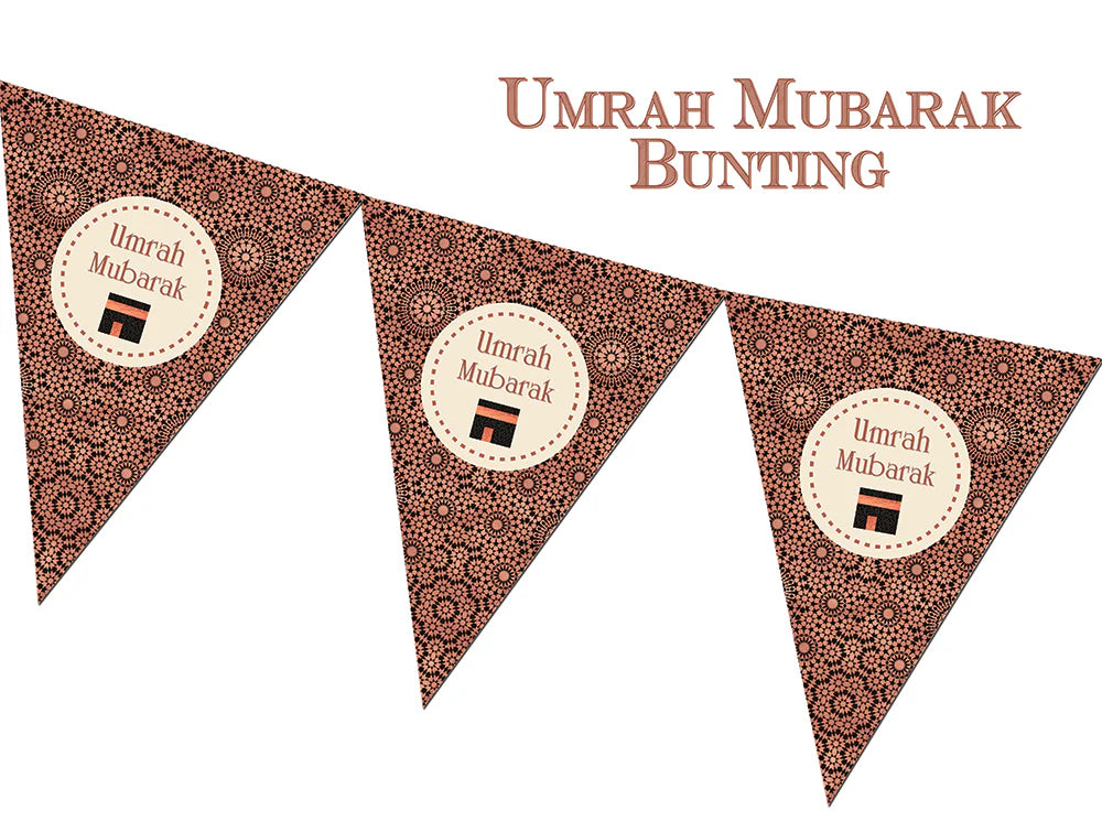 Umrah Mubarak Bunting Copper