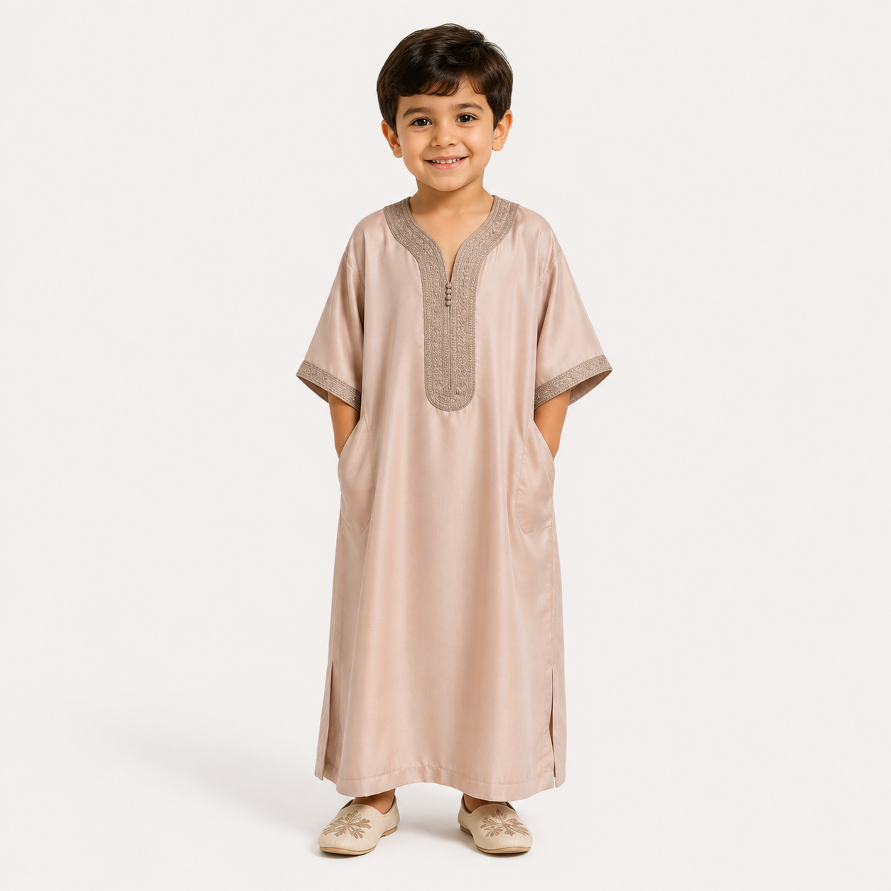 Beige Kids Moroccan Jubbah