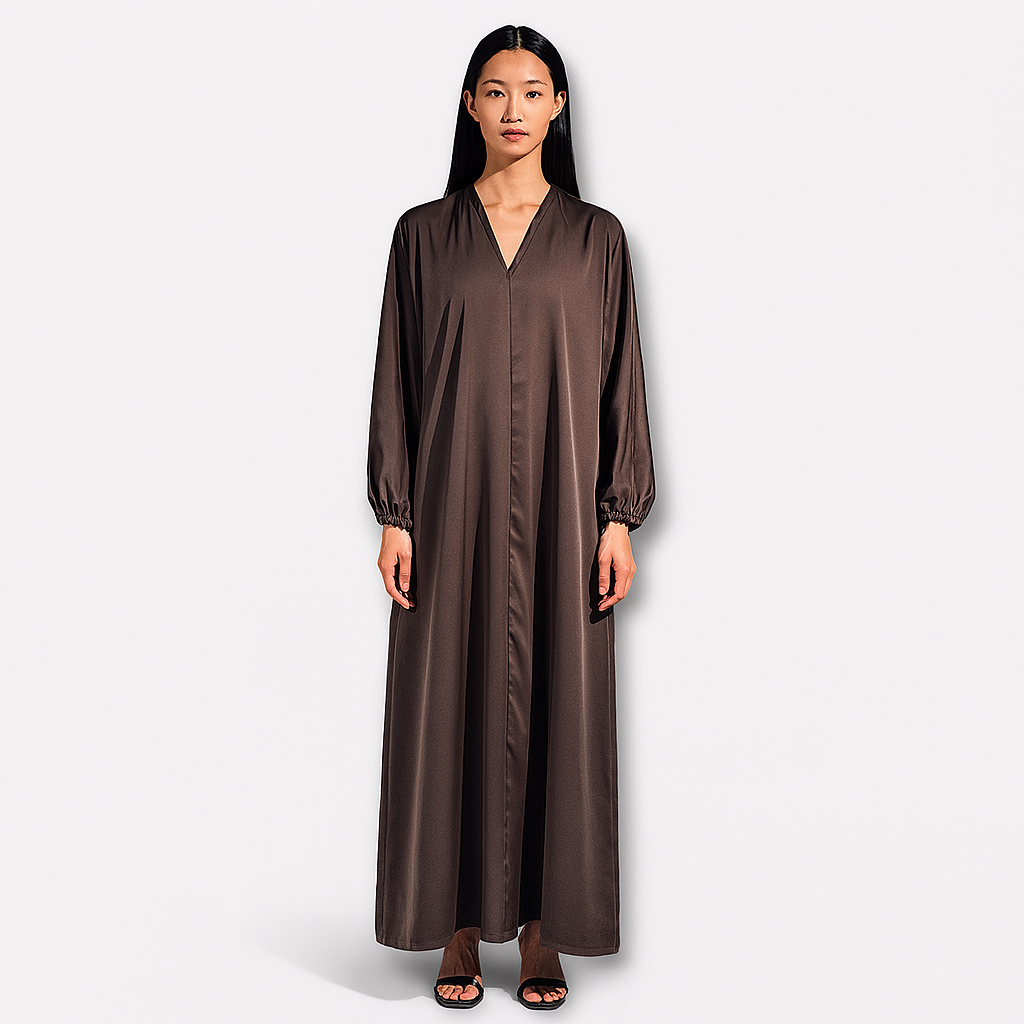 Brown Piping Abaya