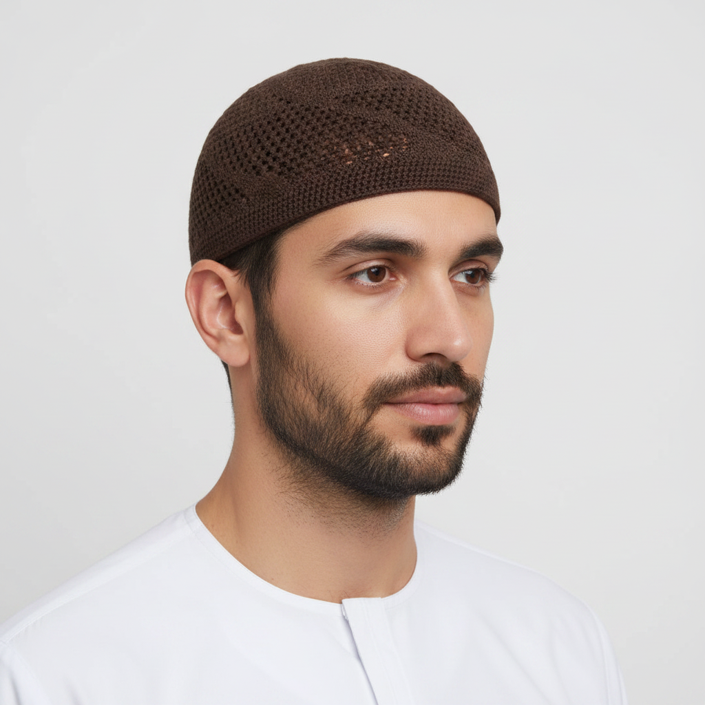 Soylu Dark Brown Prayer Hat