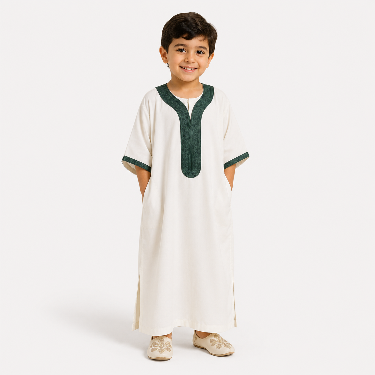 Cream Kids Moroccan Kandura