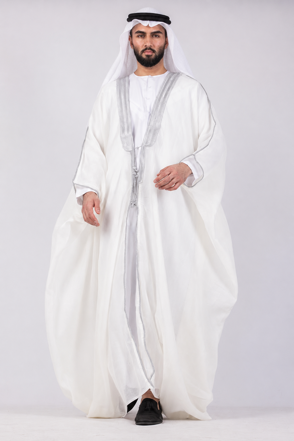 Cream Silver Arab Bisht