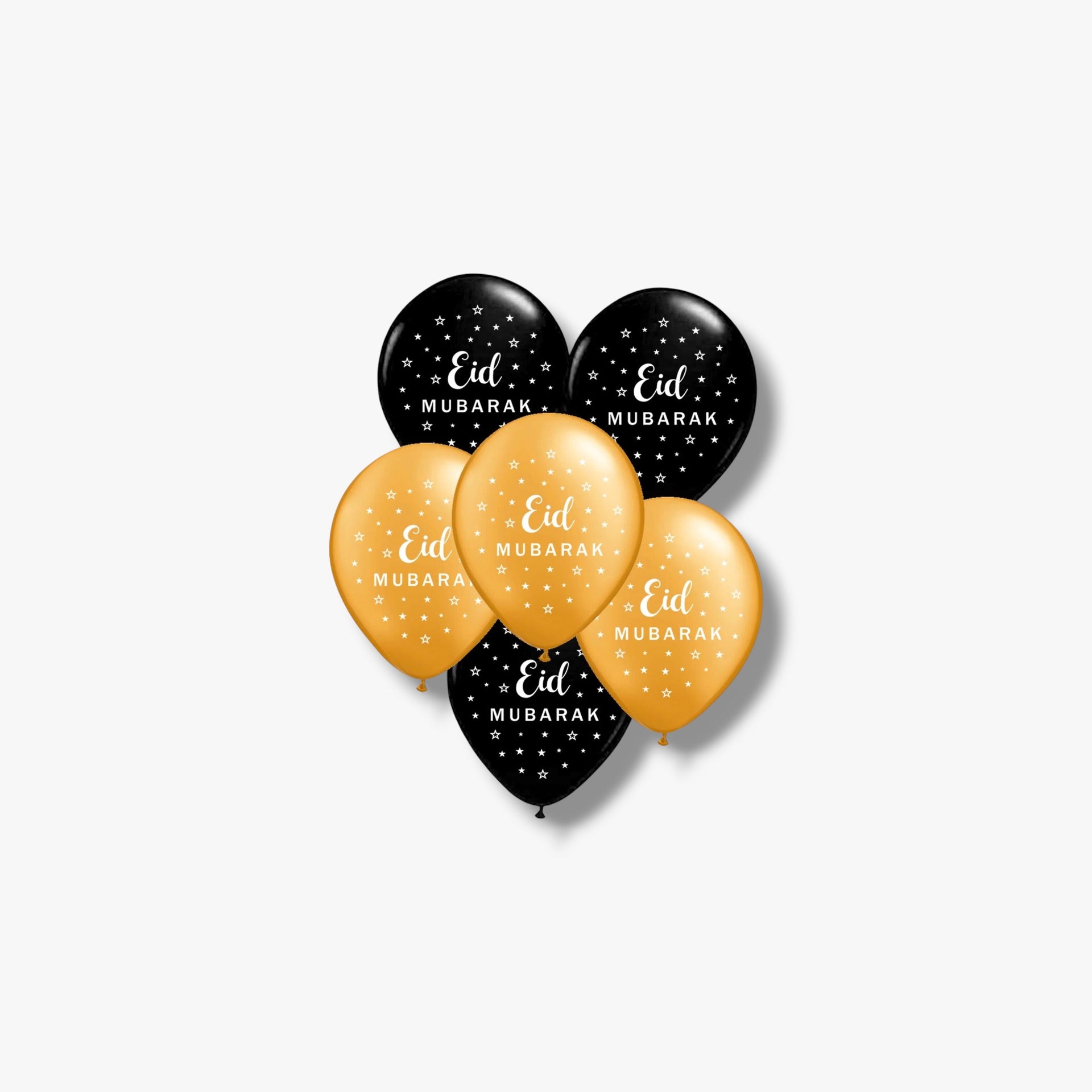 Eid Mubarak Black and Gold Balloon