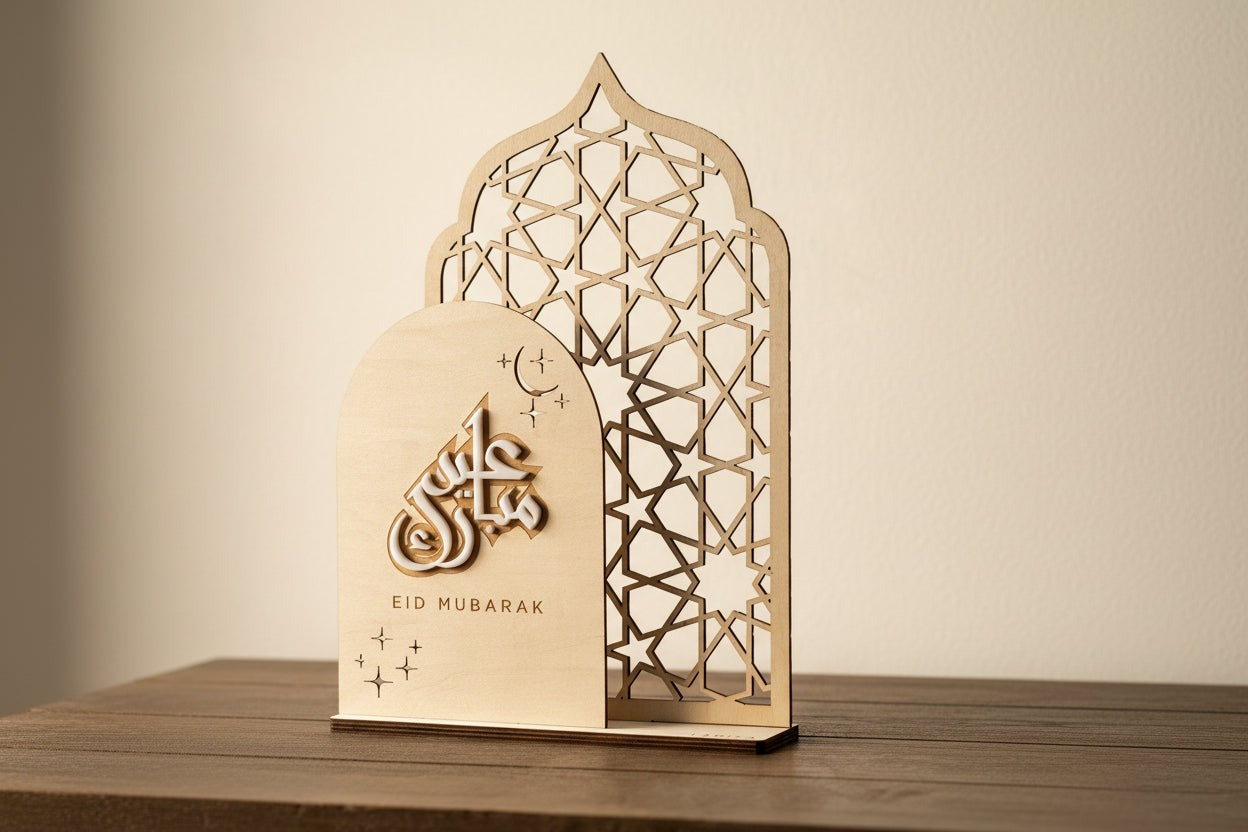 Wooden Ramadan & Eid Sign