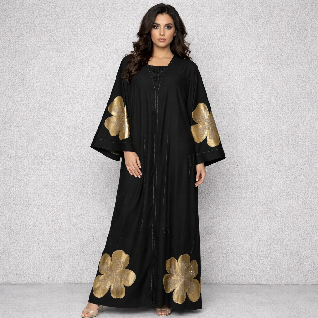 Golden Blossom Abaya